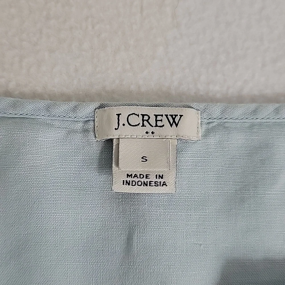 J. Crew Women's Light Blue W/ Ruffle Accent Long Sleeve Tunic,  S - Picture 6 of 8